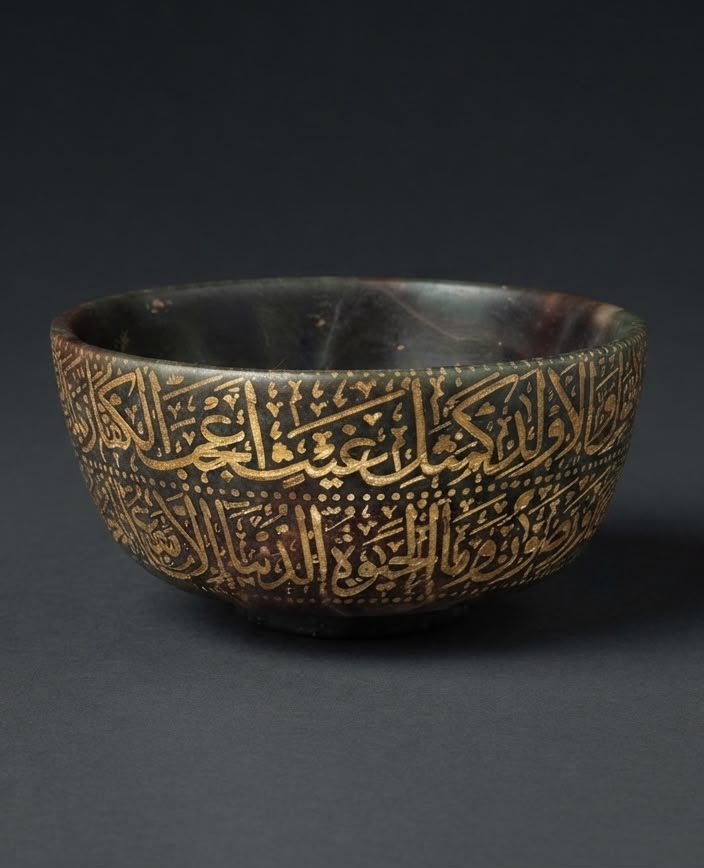 Jade Stone Calligraphy Bowl